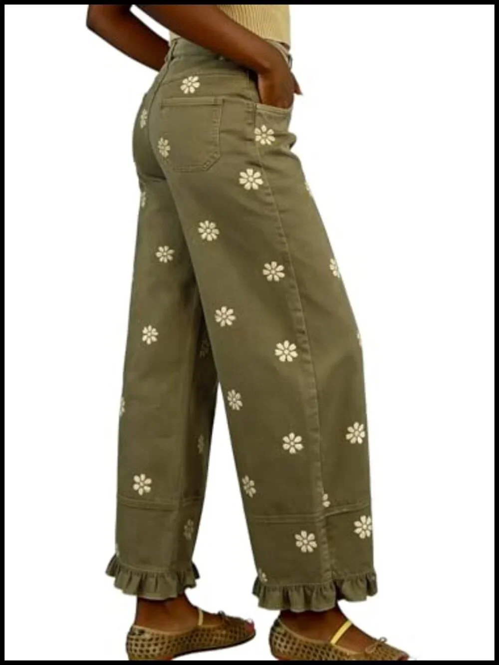 Floral Print Wide Leg Barrel Jeans Y2k Patchwork Baggy Denim